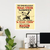 Texas Steer Sandwich 1938 WPA Poster (Heimbüro)