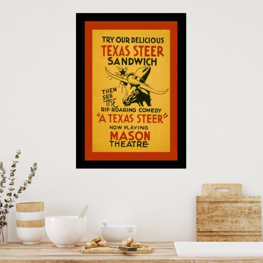 Texas Steer Sandwich Poster (Küche)