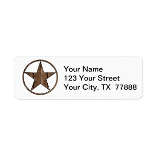 Texas-Stern-Rücksendeadresseaufkleber