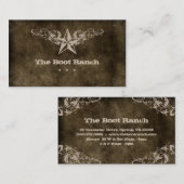 Texas-Stern-Visitenkarte-Brown-Veloursleder-Beige Visitenkarte (Vorne/Hinten)