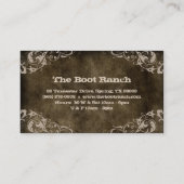 Texas-Stern-Visitenkarte-Brown-Veloursleder-Beige Visitenkarte (Rückseite)