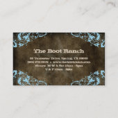 Texas-Stern-Visitenkarte-Brown-Veloursleder-Blau Visitenkarte (Rückseite)