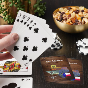 Texas Stolz mit Bildern, die sagen: "Texas" Spielkarten
