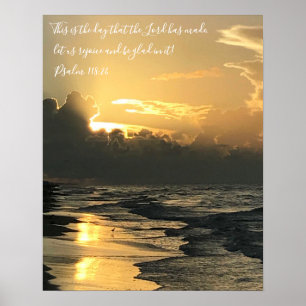 Texas-Strand-Sonnenaufgang, Schrifts-Vers, Poster