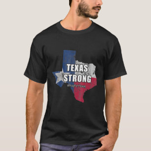 Texas Strong Pray For Texas Flag Map T-Shirt