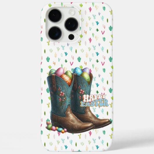 Texas/südwestliche Ostereierstiefel Case-Mate iPhone Hülle (Rückseite)