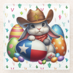 Texas/südwestlicher Osterhasen Glasuntersetzer