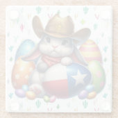 Texas/südwestlicher Osterhasen Glasuntersetzer (Rückseite)