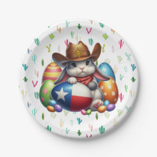 Texas/südwestlicher Osterhasen Pappteller