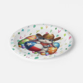 Texas/südwestlicher Osterhasen Pappteller (Schrägansicht)