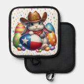 Texas/südwestlicher Osterhasen Topflappen (Vorderseite/Rückseite)