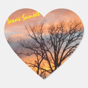 Texas Sunset Herz-Aufkleber