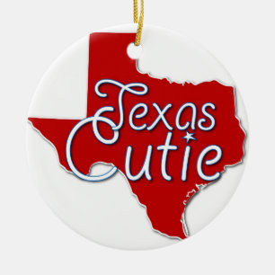 Texas-Süsse-Weihnachtsbaum-Verzierung Keramik Ornament
