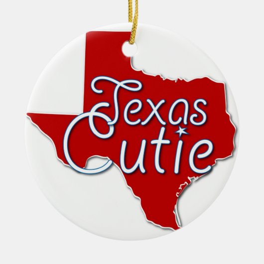 Texas-Süsse-Weihnachtsbaum-Verzierung Keramik Ornament (Vorne)