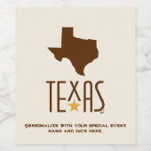 Texas-Symbole, Texas-Staat, braun Weinetikett (Einzelnes Label)
