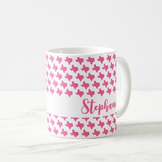 Texas-Symbole, Texas-Staat, rosa Kaffeetasse (VorderseiteRechts)