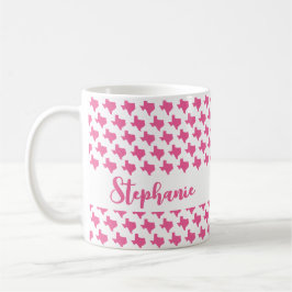 Texas-Symbole, Texas-Staat, rosa Kaffeetasse