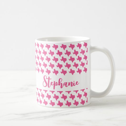 Texas-Symbole, Texas-Staat, rosa Kaffeetasse (Rechts)