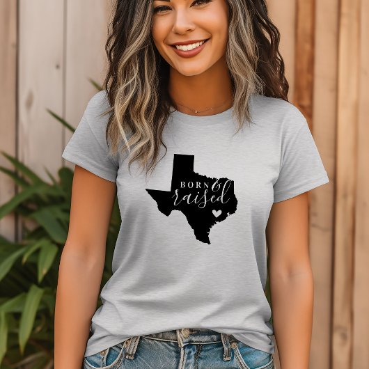 Texas-T-Shirt Geboren und Staat erhöht T-Shirt