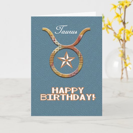 Texas Taurus Birthday-zodiac/Astrologie Karte (Gelbe Blume)