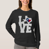 Texas Texas Liebeskarte Flagge Herz Grafik T-Shirt