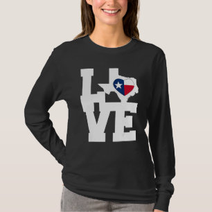 Texas Texas Liebeskarte Flagge Herz Grafik T-Shirt
