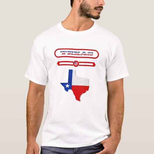 TEXAS, TEXAS OF MAP, UNITED STATES. SAMER BRASIL T-Shirt (Vorderseite)