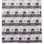 Texas Text Design mit Texas Flag Duschvorhang (Vorderseite)