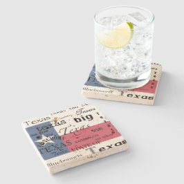 Texas Text Design mit Texas-Flag Steinuntersetzer