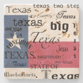 Texas Text Design mit Texas-Flag Steinuntersetzer (Vorderseite)