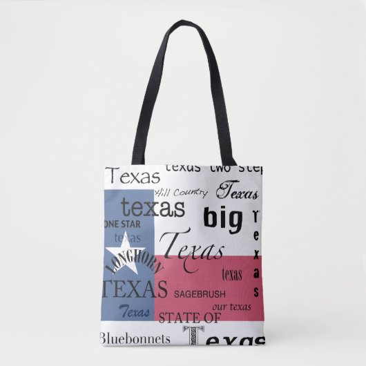 Texas Text Design mit Texas-Flag Tasche (Vorderseite)