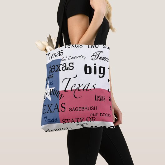 Texas Text Design mit Texas-Flag Tasche (Von Nahem)