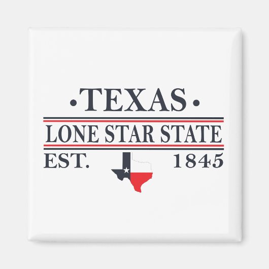 texas the lone star Staat Map-Kontur Magnet (Vorne)