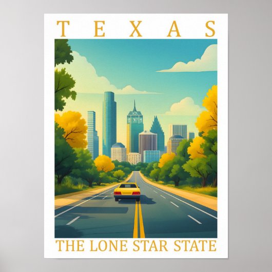 Texas the Lone Star Staat USA Travel Place Poster (Vorne)