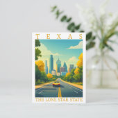Texas the Lone Star Staat USA Travel Place Postkarte (Stehend Vorderseite)