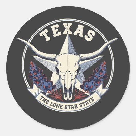 Texas: The Lone Star State Runder Aufkleber (Vorderseite)