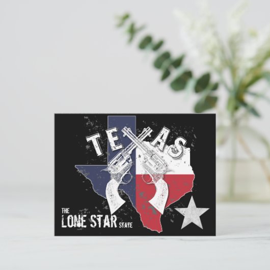 Texas The Long Star Staat überquerte Pistols Souve Postkarte (Stehend Vorderseite)