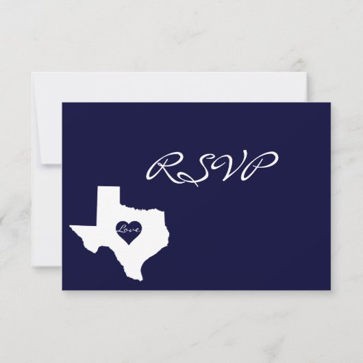 Texas Theme Navy Wedding RSVP Cards (Rückseite)