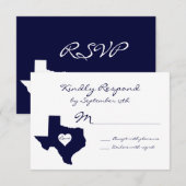 Texas Theme Navy Wedding RSVP Cards Karte (Vorne/Hinten)