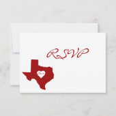 Texas Theme Red White Wedding RSVP Cards (Rückseite)