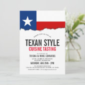 Texas Themed Cuisine | Party Flag Einladung (Stehend Vorderseite)