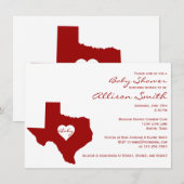 Texas Themed Red White Baby Shower Einladungen (Vorne/Hinten)