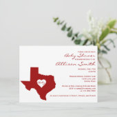 Texas Themed Red White Baby Shower Einladungen (Stehend Vorderseite)