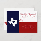 Texas Themed Red White Blue Wedding RSVP Cards (Vorne/Hinten)