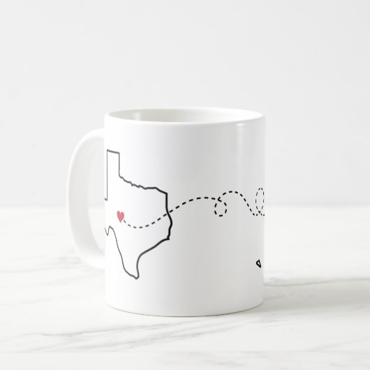 Texas to Alaska - Heart2Heart Kaffeetasse (Vorderseite Links)