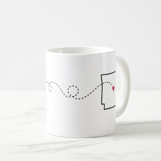 Texas to Arkansas - Heart2Heart Kaffeetasse (VorderseiteRechts)