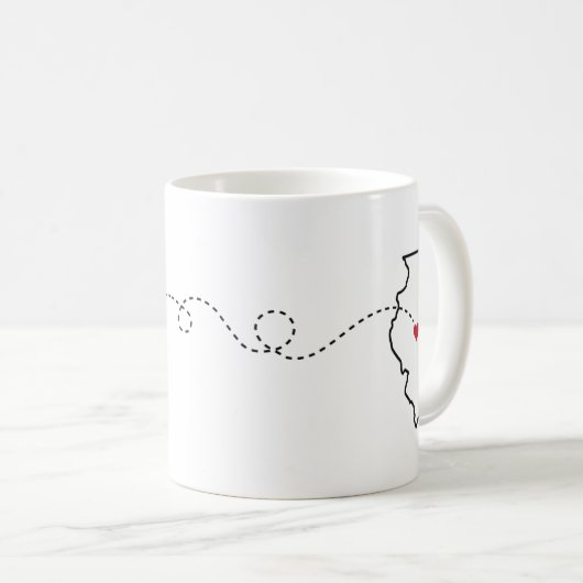 Texas to Illinois - Heart2Heart Kaffeetasse (VorderseiteRechts)