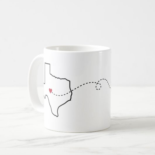 Texas to Illinois - Heart2Heart Kaffeetasse (Vorderseite Links)