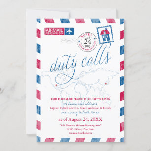 Texas to Korea Airmail Military Moving Einladung