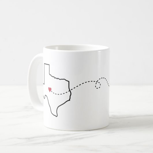 Texas to Oklahoma - Heart2Heart Kaffeetasse (Vorderseite Links)